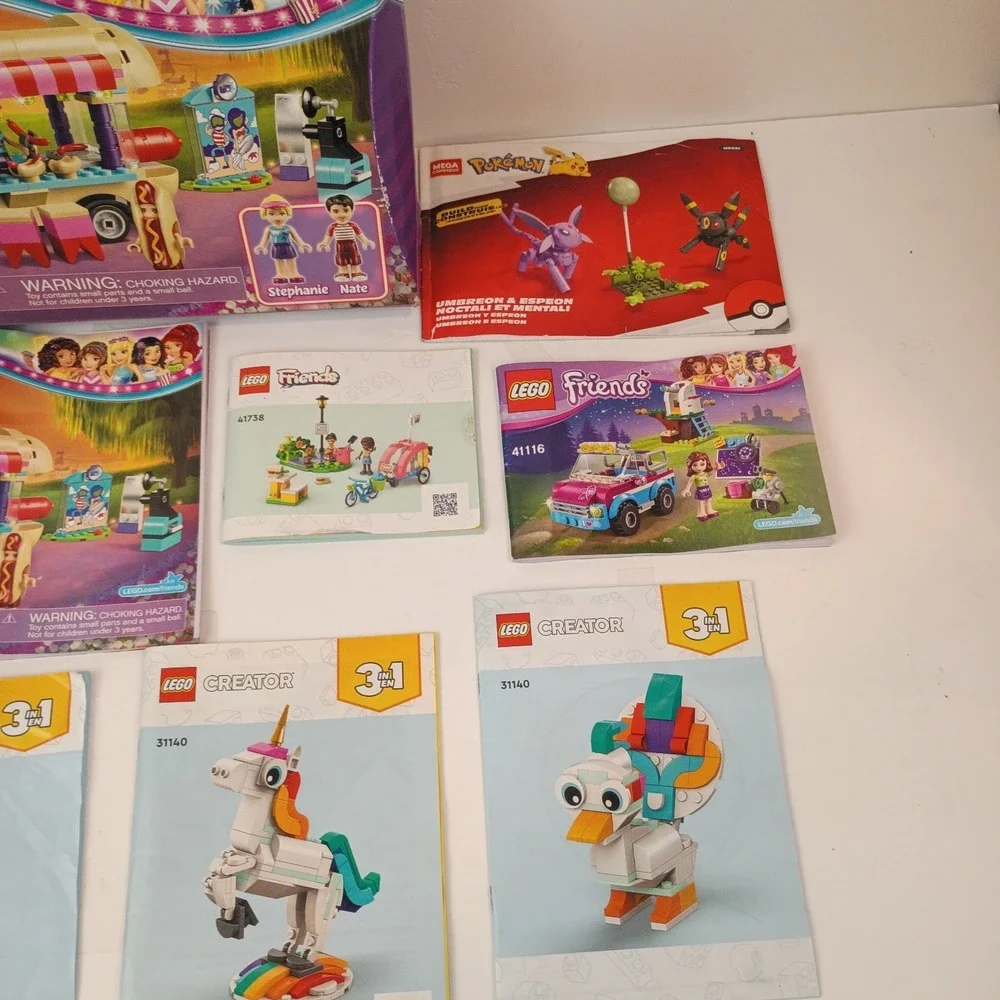 Mixed Lego Sets Lot with 12 Minifigs and Instructions 5.5 Pounds, Incomplete